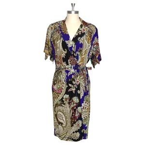 Vintage Just Cavalli Wrap Dress Bold Multicolor Size Medium Made in Italy